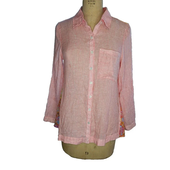 Soft Surroundings Boho Floral Striped Paisly Hippie Lightweight Long Sleeve... - Picture 1 of 10